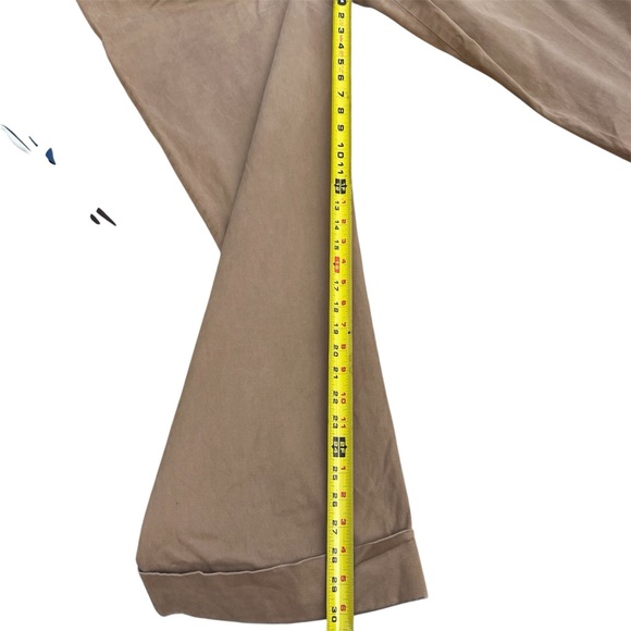 J. Crew City Fit Wide Leg Chinos Khaki Tan Size 12 Cuffed - Picture 8 of 12